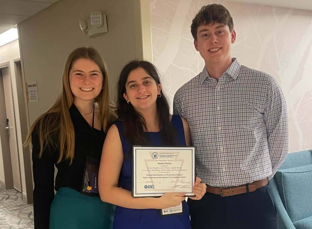 NERS seniors honored at ANS Student Conference